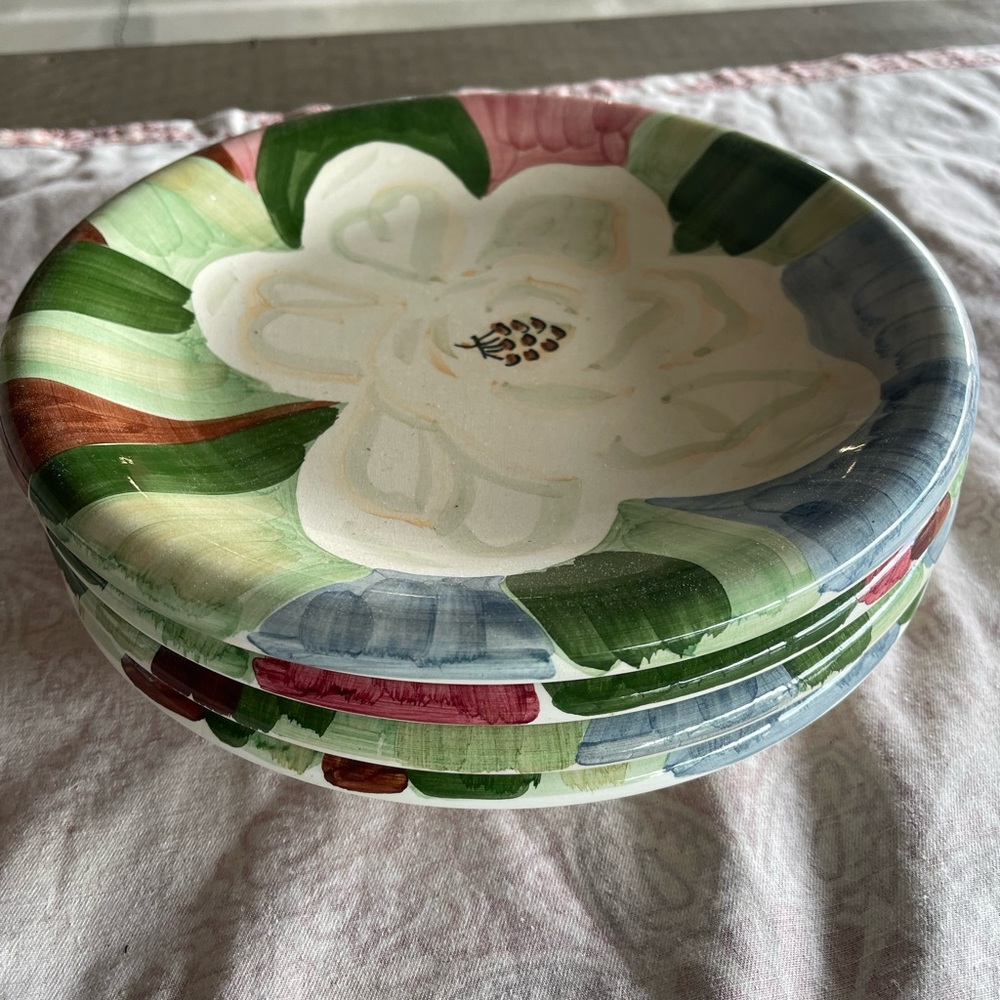 4 Floral Bella Ceramica Dinner Plates